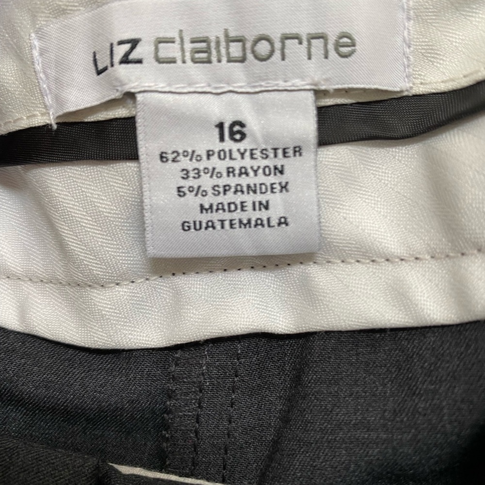 Liz Claiborne Audra Charcoal Gray Trousers Size 16 - Picture 2 of 9